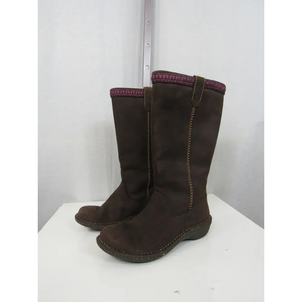 UGG Australia Women's US 8 Brown Suede Leather Sheepskin Lined Winter Boots